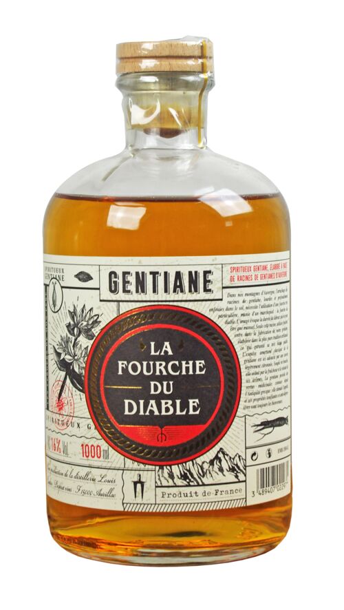 Liqueur artisanale Gentiane Couderc "La Fourche du Diable" 1L