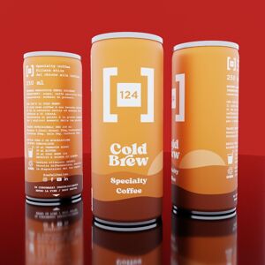 Cold Brew 124, café éthiopien en canette de 25 cl, fabriqué en Italie