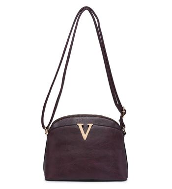 Nouveau sac à bandoulière pour femme Logo en métal sac à main principal sac à bandoulière fermeture éclair cuir PU végétalien -A36904 noir 10