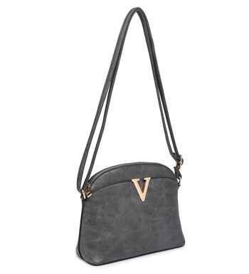 Ladys Cross Body Bag Metal Logo Sac à main à bandoulière avec longue bandoulière réglable - A36904 marron 6