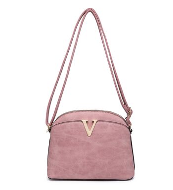 Ladys Cross Body Bag Metal Logo Sac à main à bandoulière avec longue bandoulière réglable - A36904 marron 14