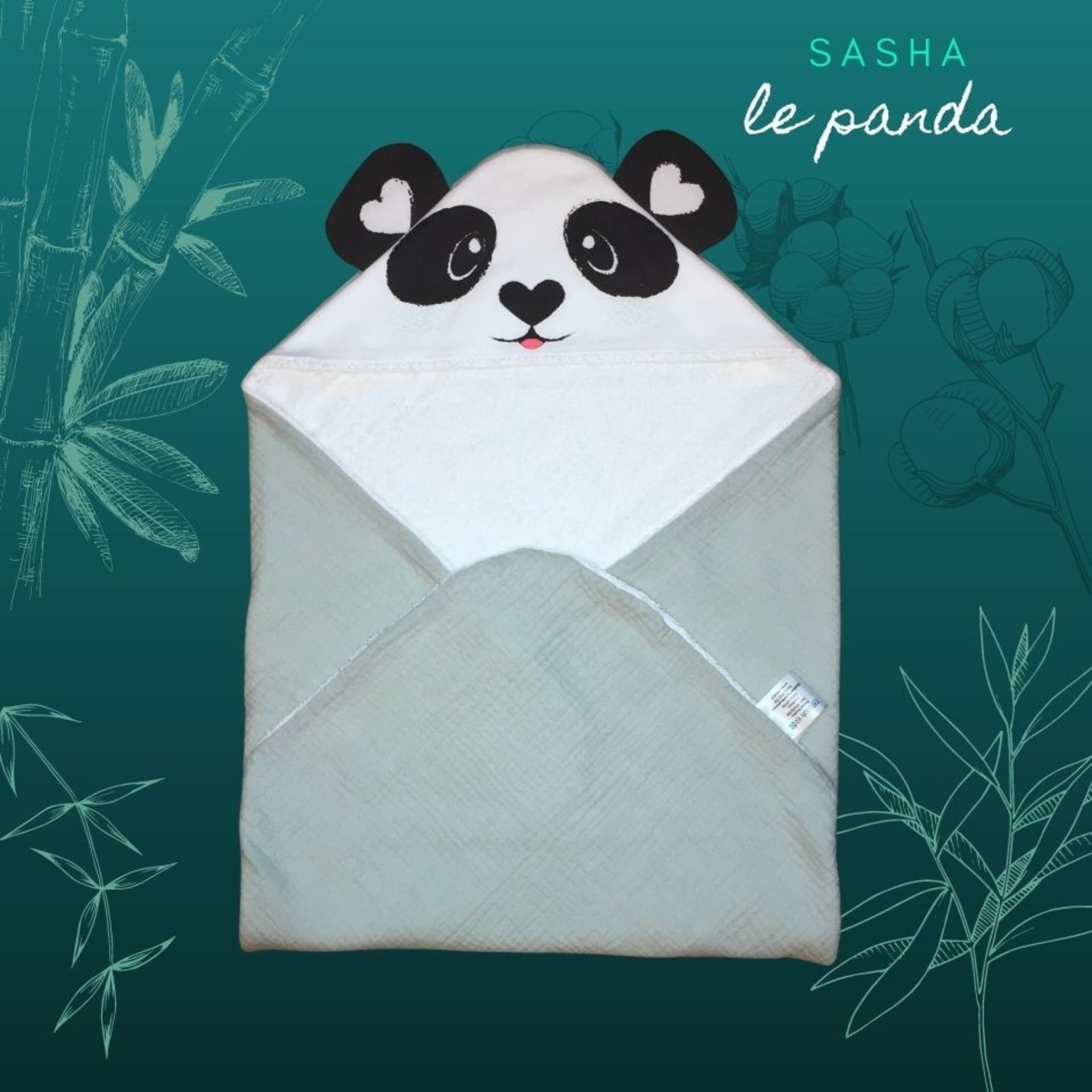 Protège carnet de santé personnalisable Panda bamboo