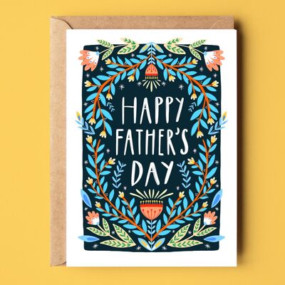Father's Day Folk Recycled Greetings Card
