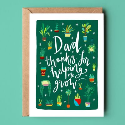 Dad Thanks For Helping Me Grow Recycled Card