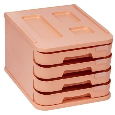 Mueble documentos 4 cajones Naranja pastel ECO