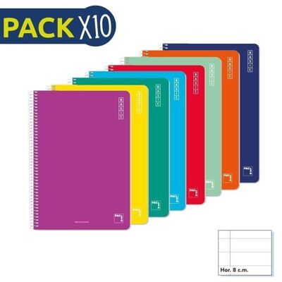 Pack 10 Bloc 60 gr cuarto 80 hojas HN rayado