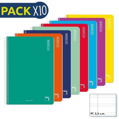 Pack 10 Bloc 60 gr folio 80 hojas pauta 2,5