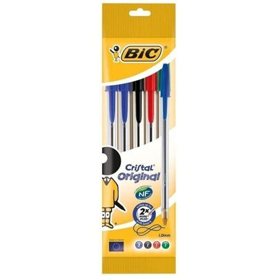 Bolsa 5 bolígrafos Bic Cristal surtidos