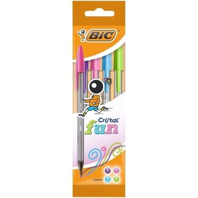 Bolsa 4 Bolígrafos Bic Cristal colores pastel