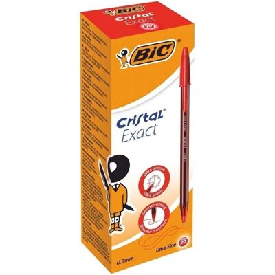 Caja 20 Bolígrafo Bic cristal punta aguja Rojo