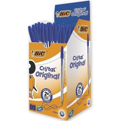 Caja 50 Bolígrafo Bic cristal azul