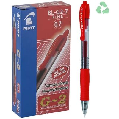 Pack 12 Bolígrafo Pilot G2 Rojo