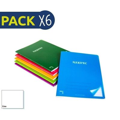 Pack 6 Cuaderno Flexipac A5 90 gr 48 hojas Liso