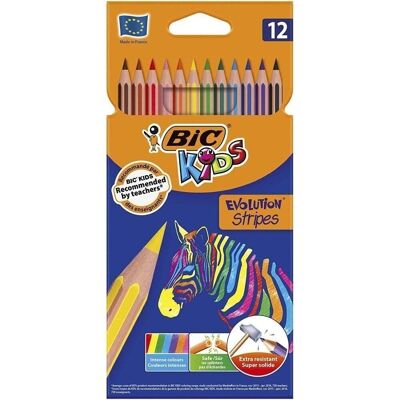 Est12 lapices colores Bic Kids stripes