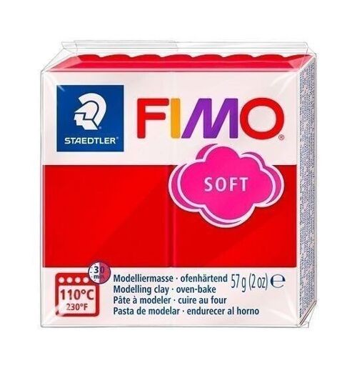 Diy - fimo soft 57g rouge noel / 8020-2 p