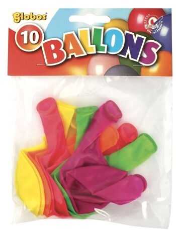 Diy - 10 ballons neon coloris assortis 3
