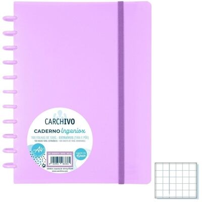 Cuaderno Ingeniox A4 Malva pastel 100 hj Cuadrícula