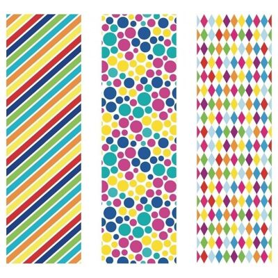 Expositor 30 Rollos Papel Regalo Colorful 1x3 m