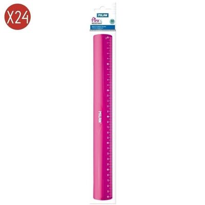 Pack 24 Regla flexible rosa 30 cm Milan