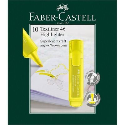 Pack 10 Rotulador fluor Faber-Castell  Amarillo