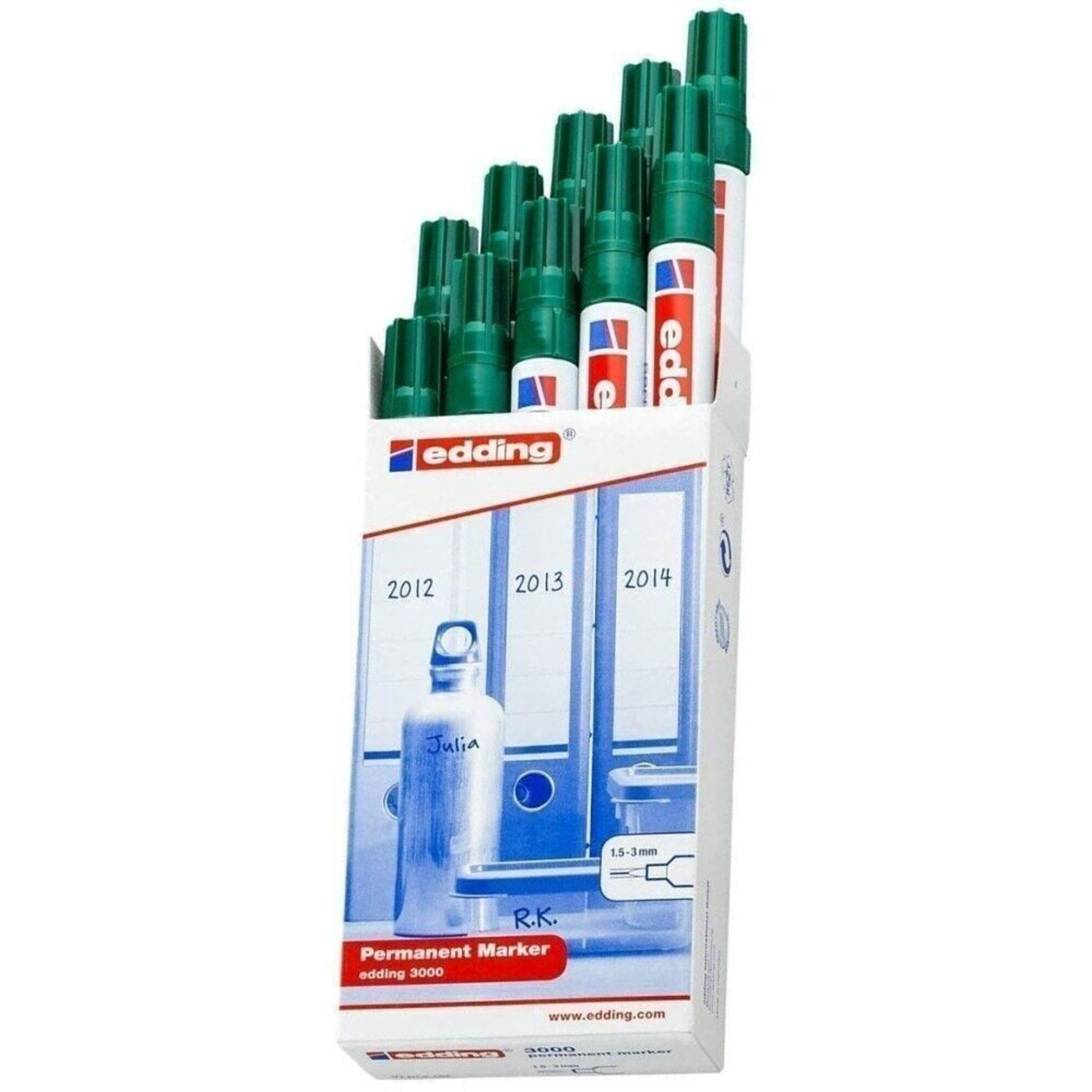 Buy wholesale Pack 10 Green permanent edding 3000 marker