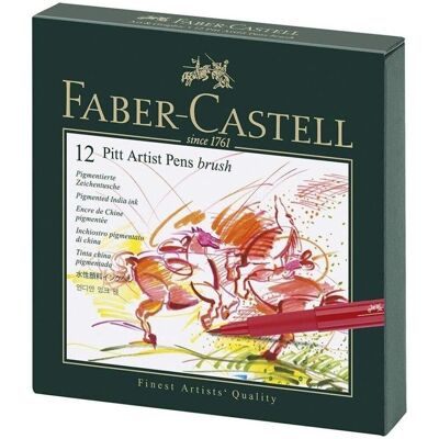 Estuche Faber-Castell Pitt 12 rotuladores  punta pincel