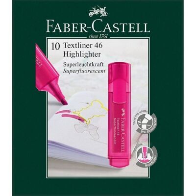 Pack 10 Rotulador fluorescente Faber-Castell Rosa
