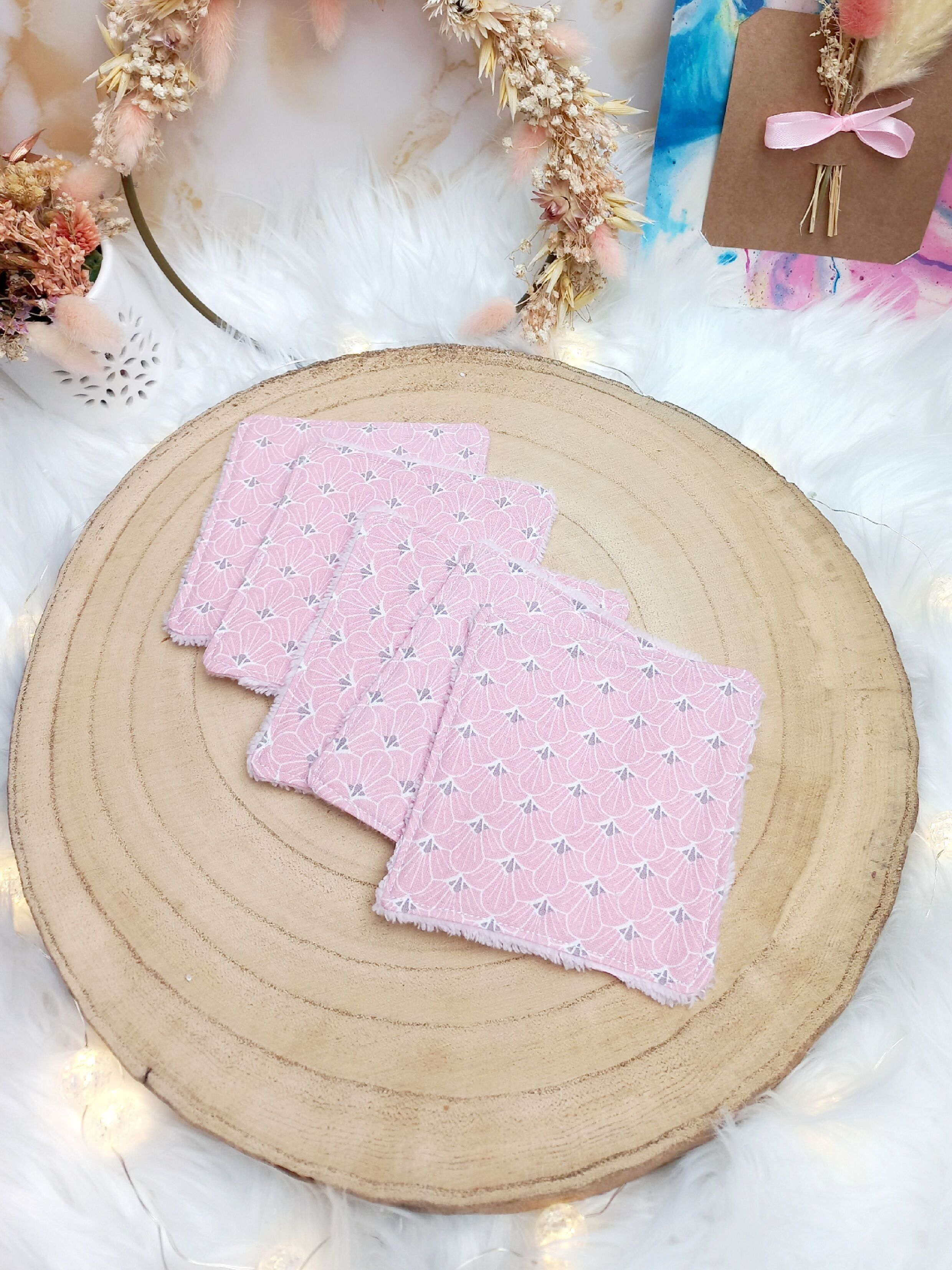 Set mit 5 waschbaren Baumwoll- und Bambustüchern