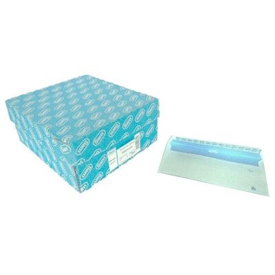 Caja 500 Sobres 90 gr blanco 110x220 con tira