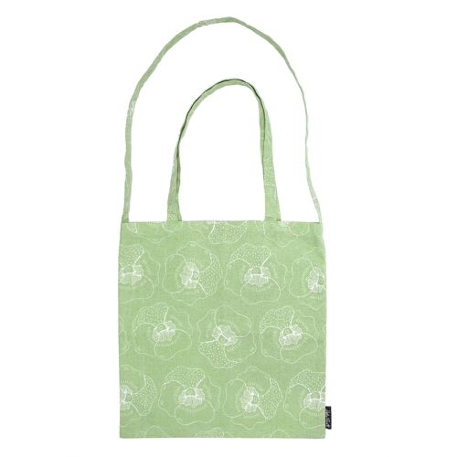 Rpet totebag flowers green hf