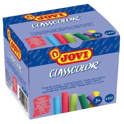 Caja 100 tizas colores antipolvo Jovi