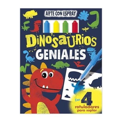 Libro Actividades Arte con Espray Dinosaurios Geniales
