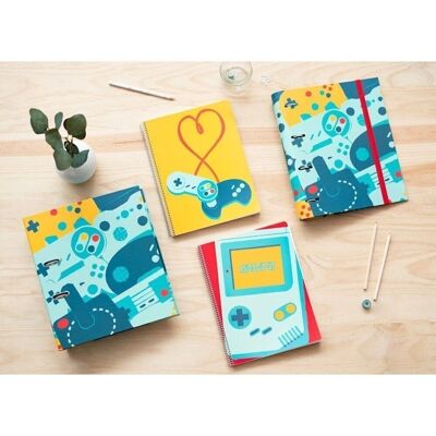 Set Papelería Gammer 5 piezas Carpetas y cuadernos