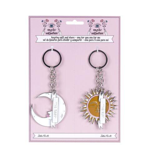 Sun and moon keychain pair hf