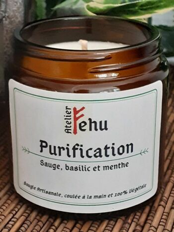 Bougie "Purification" sauge, basilic et menthe 3