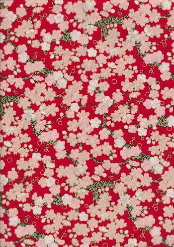 PO264 Japanese Cherry Blossom Metallic 100% coton, 58" (147cm) de large 3