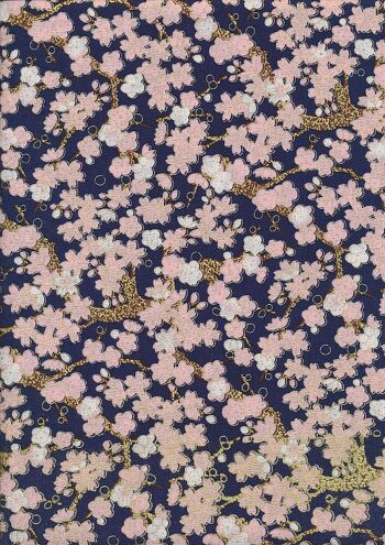 PO264 Japanese Cherry Blossom Metallic 100% coton, 58" (147cm) de large 4