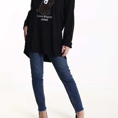 Camiseta de viscosa, marca Laura Biagiotti, para mujer, Made in China, art. JLB211-2.290