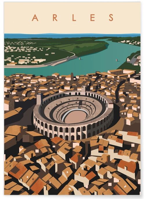 Affiche illustration de la ville d'Arles - 2