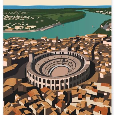 Affiche illustration de la ville d'Arles - 2
