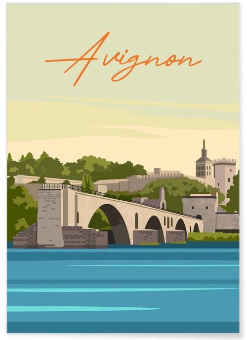 Affiche illustration de la ville d'Avignon - 2
