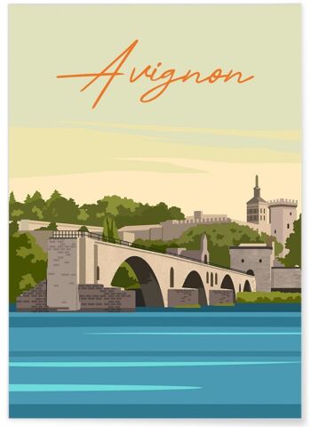 Affiche illustration de la ville d'Avignon - 2 1