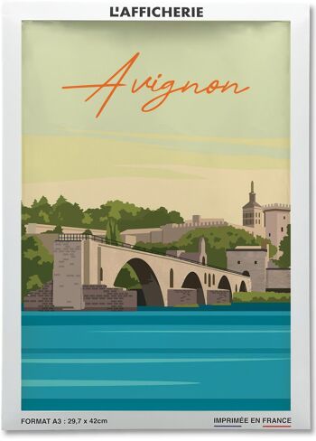 Affiche illustration de la ville d'Avignon - 2 2