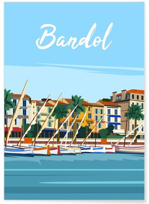 Affiche illustration de la ville de Bandol