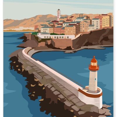 Illustration poster of the city of Bastia - 2