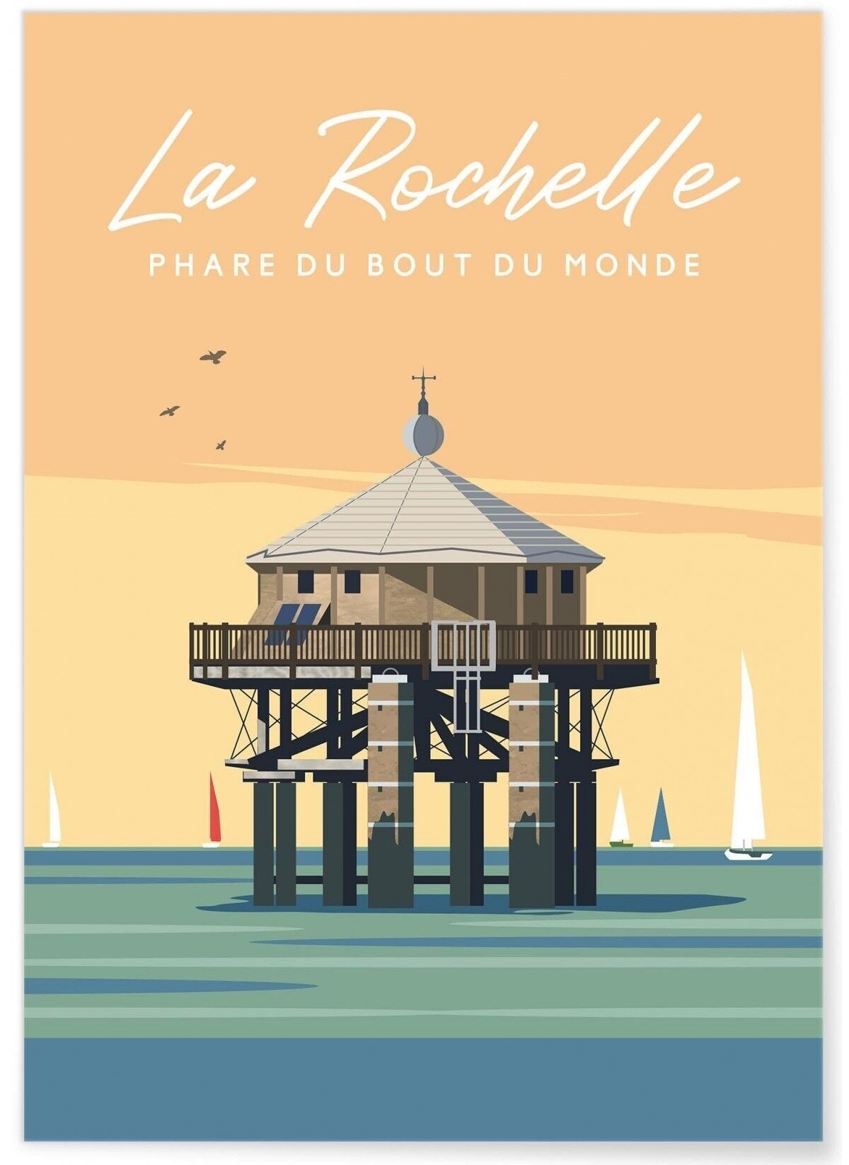 Manifesto illustrativo della città di La Rochelle: il faro alla fine del mondo