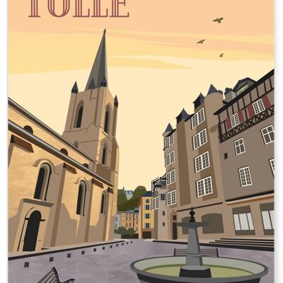 Affiche illustration de la ville de Tulle