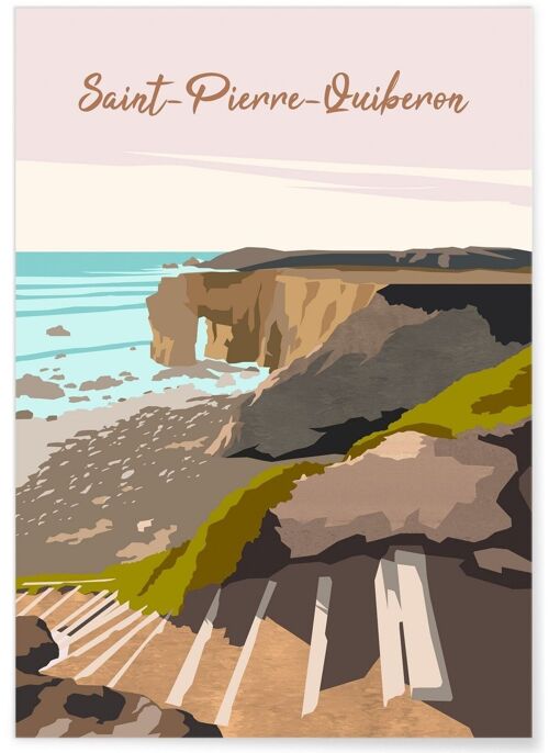 Affiche illustration de la ville de Saint-Pierre-Quiberon