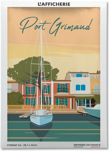 Affiche illustration de la ville Port Grimaud 2