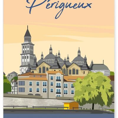 Affiche illustration de la ville de Périgueux